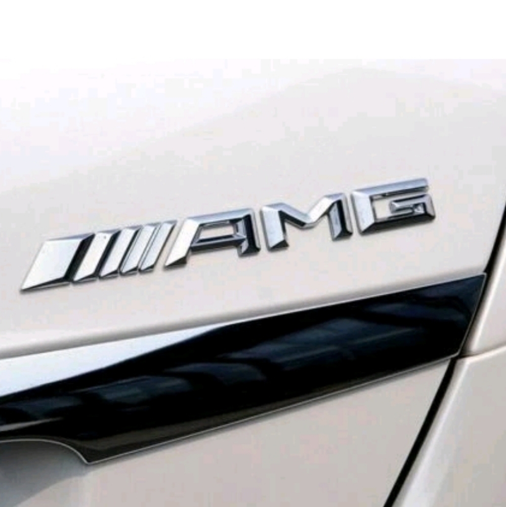 Mercedes AMG Black Emblem Badge Red Black Or Silver Adhesive Backing